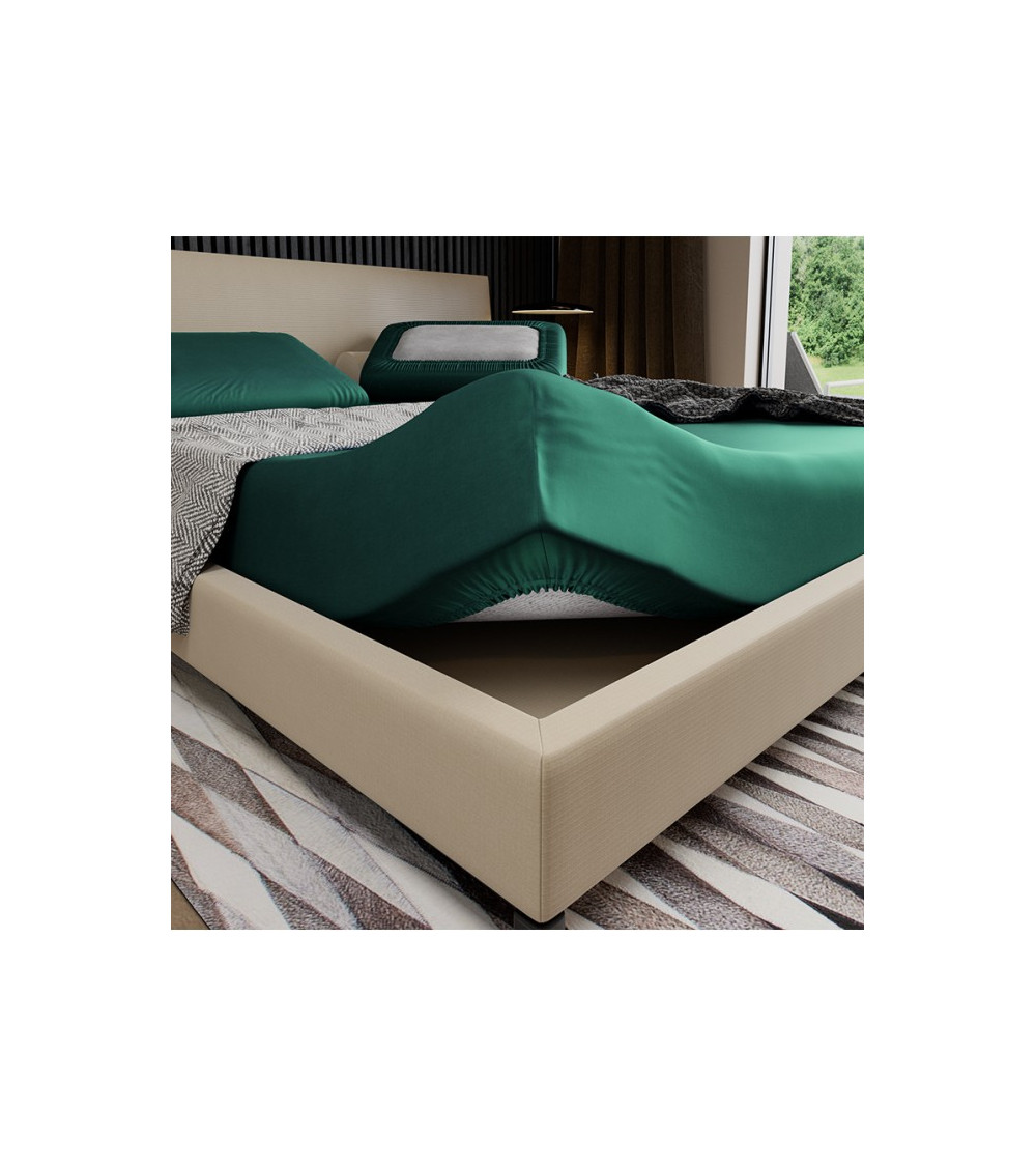 Prześcieradło satynowe PAN MATERAC 160x200 zielone - OUTLET