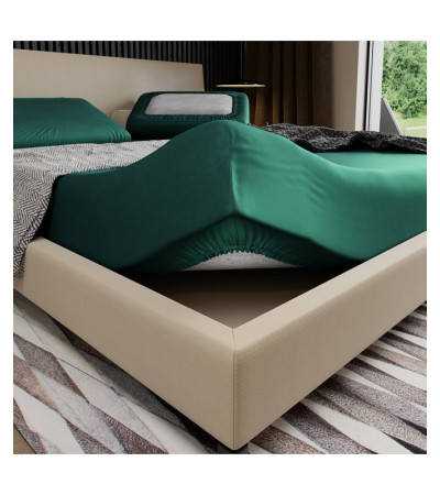 Prześcieradło satynowe PAN MATERAC 160x200 zielone - OUTLET
