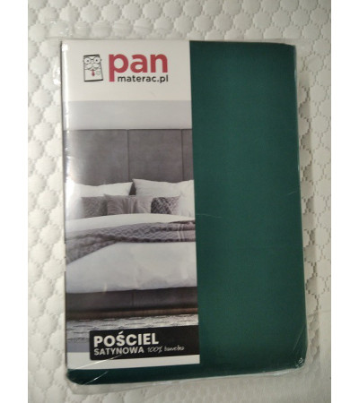 Pościel PAN MATERAC satyna bawełniana butelkowa zieleń 160x200 – OUTLET